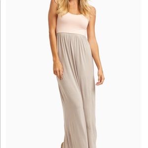 Pinkblush Beige Pale Pink Maternity Maxi Dress